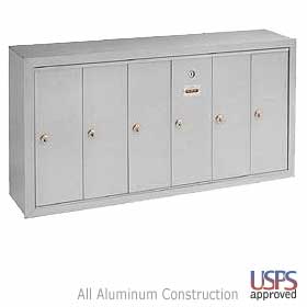 Vertical 6 Door Front Loading Mailboxes